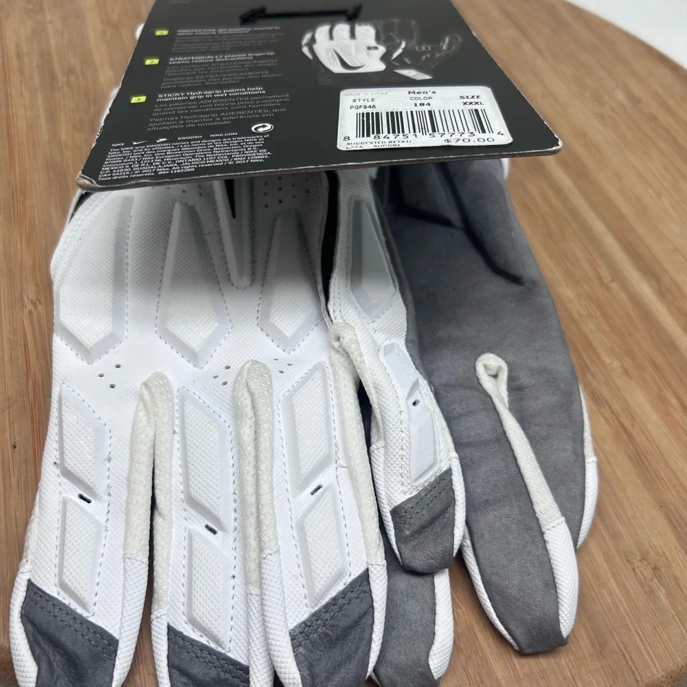 Nike D-Tack Lineman Padded Football Gloves White Black CV0342-184 Men's Size 3XL